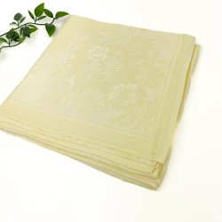 Smuk gul vintage damaskdug � 120 x 120 cm
