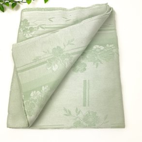 Smuk gr�n vintage damaskdug � 140 x 140 cm