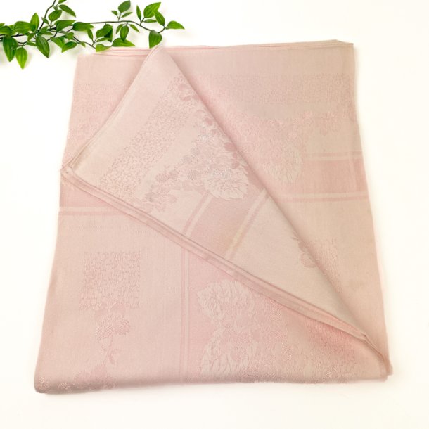 Smuk rosa vintage damaskdug � 140 x 140 cm