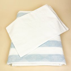 Bl�stribet vintage damask senget�j