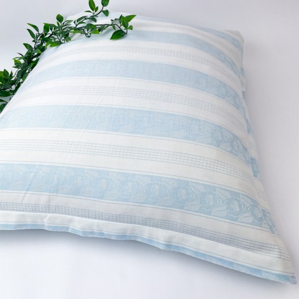 Lyseblt vintage pudebetrk i damask
