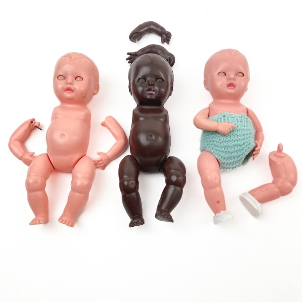 Dele til tre vintage nskedukker