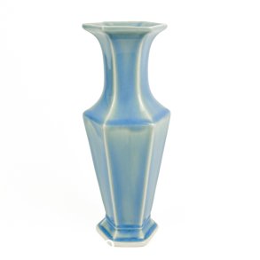 Lysebl� vintage keramikvase