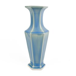 Lysebl� vintage keramikvase