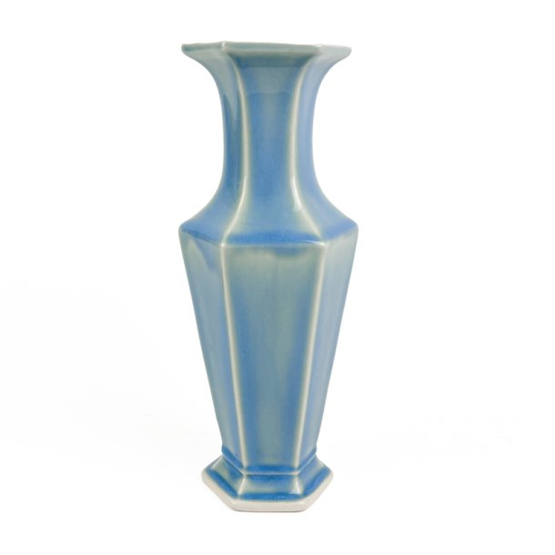 Lysebl� vintage keramikvase