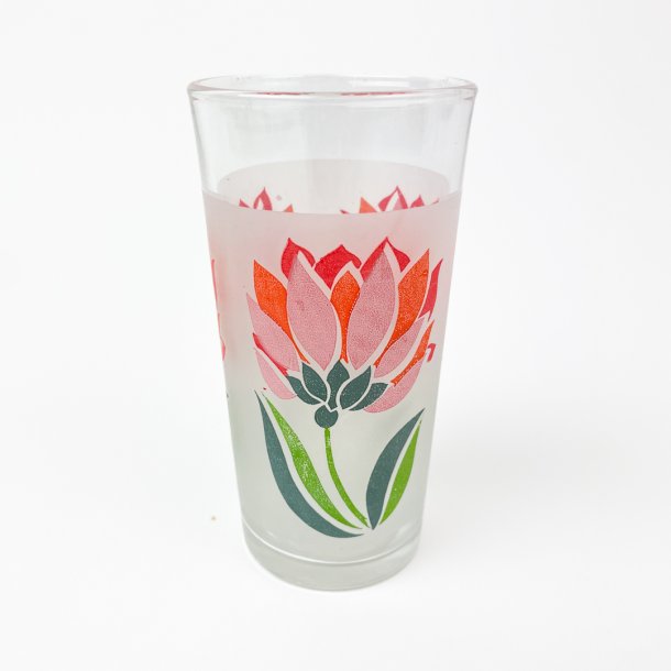 Retro drikkeglas med blomst 