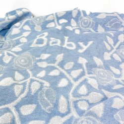 To bl retro babybadeslag med htte