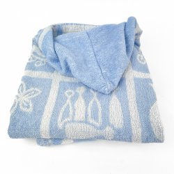 To bl retro babybadeslag med htte