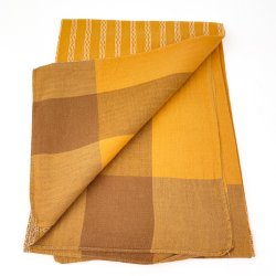 Retro-Tischdecke in Currygelb mit Streifen  160 cm