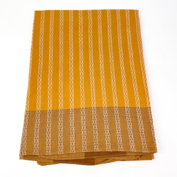 Retro-Tischdecke in Currygelb mit Streifen  160 cm