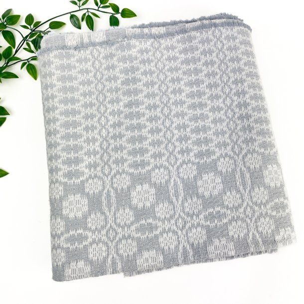 Graue krftig gewebte Retro-Tischdecke  220 cm