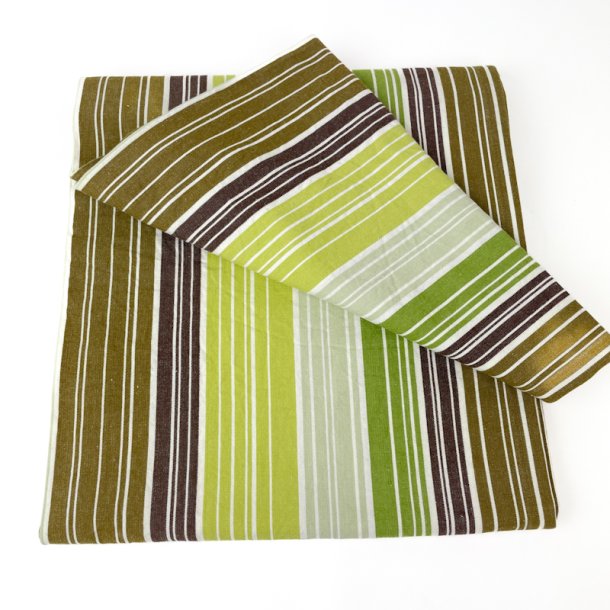 Retro grne gestreifte Tischdecke  210 cm