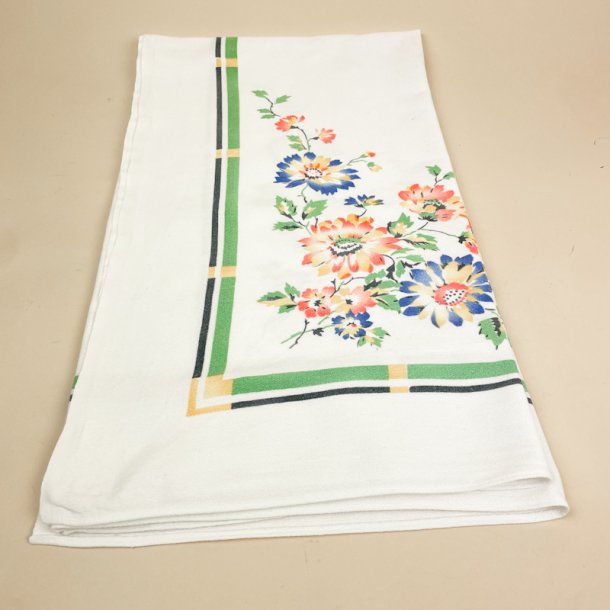 Blomstret vintage dug 120�120 cm