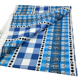 Bl�m�nstret retro dug 140 cm