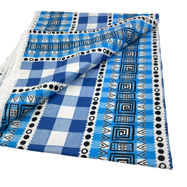 Bl�m�nstret retro dug 140 cm