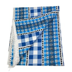 Bl�m�nstret retro dug 140 cm