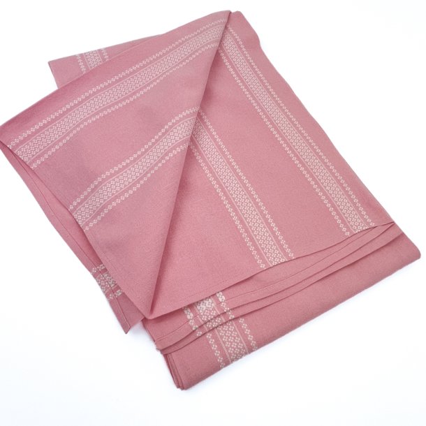 Smuk rosa retro dug med v�vet m�nster � 180 cm