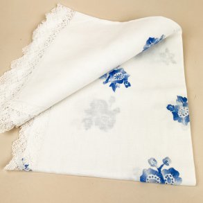 Broderet vintage dug 140x140 cm