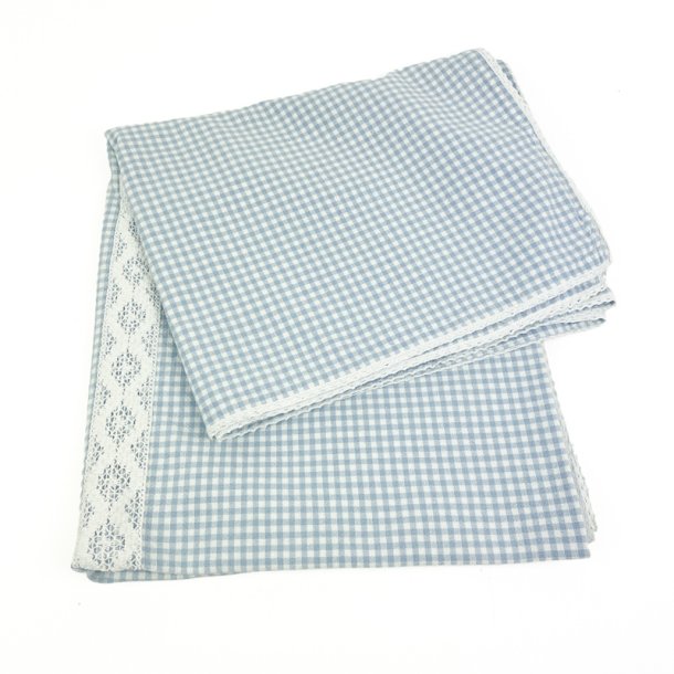 S�d lysebl� vintage dug 140x140 cm
