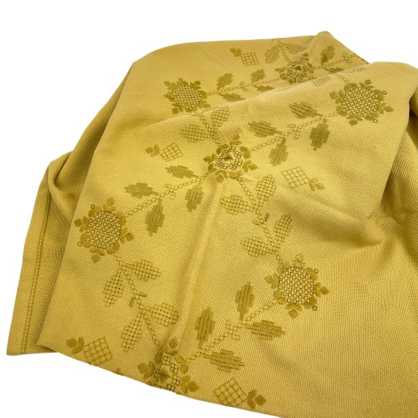 Broderet gylden retro dug 180 cm