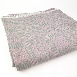 Schwere Vintage Tischdecke in Rosa und Grau  210 cm