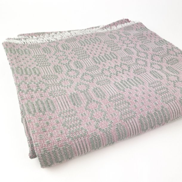 Schwere Vintage Tischdecke in Rosa und Grau  210 cm