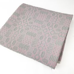 Schwere Vintage Tischdecke in Rosa und Grau  210 cm