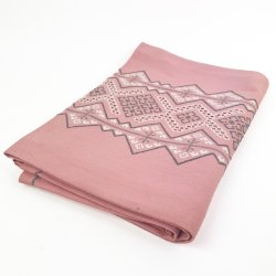 Broderet rosa vintage dug 220 cm