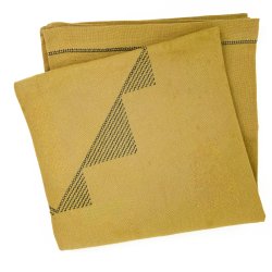 Flot gul retro dug med broderi � 110 cm