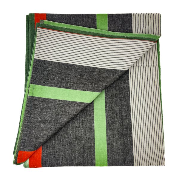 Retro Tischdecke in Orange, Grn und Grau  180 cm