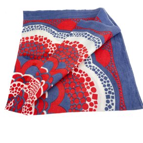 Bl� vintage dug � 90 x 90 cm