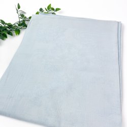 Hellblaue Retro Damasttischdecke  160 cm