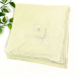 Smuk lysegul vintage dug 80x80 cm