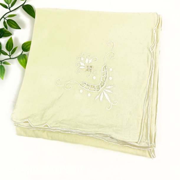 Smuk lysegul vintage dug 80x80 cm