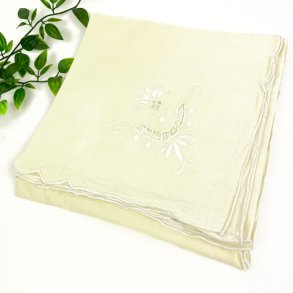 Smuk lysegul vintage dug 80x80 cm
