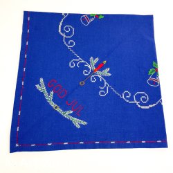 Bl� vintage juledug 85�85 cm