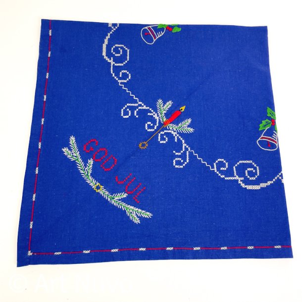 Bl� vintage juledug 85�85 cm
