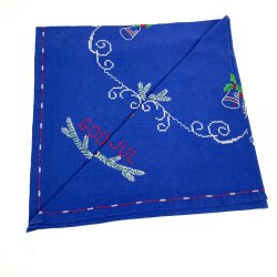 Bl� vintage juledug 85�85 cm