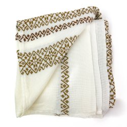 Lys retro dug med mnster  185 cm