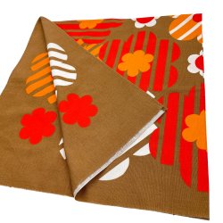 Orange og gylden retro dug 90x90 cm