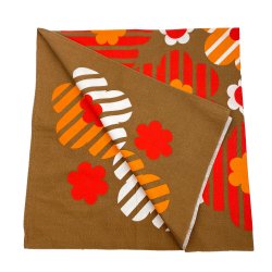 Orange og gylden retro dug 90x90 cm
