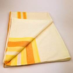 Strygefri gul retro dug med striber � 240 cm