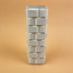 Hvid vintage vase med guldkant