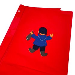 R�d gr�nlandsk retro dug 170 cm