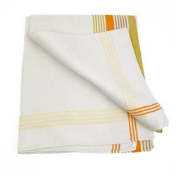 Retro dug med gr�nne og orange striber � 160 cm