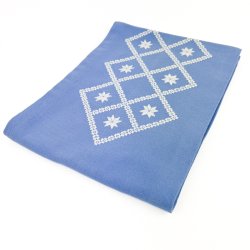 Bl� retro dug med broderi � 160 cm