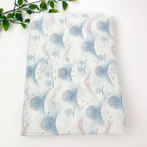 Vintage sengetj med lysebl og rosa 