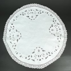 Groe weie Vintage-Lichtdecke mit offener Stickerei  80 cm  