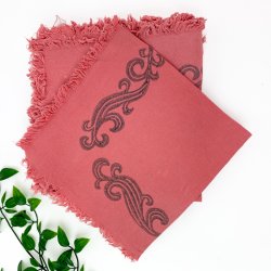 Ti retro mundservietter i stvet rd med stoftryk