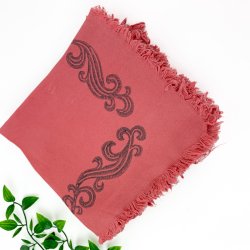 Ti retro mundservietter i stvet rd med stoftryk